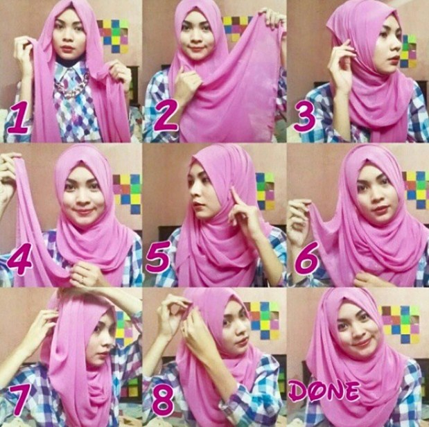 Contoh Tutorial Hijab Modern Natasha Farani 2016