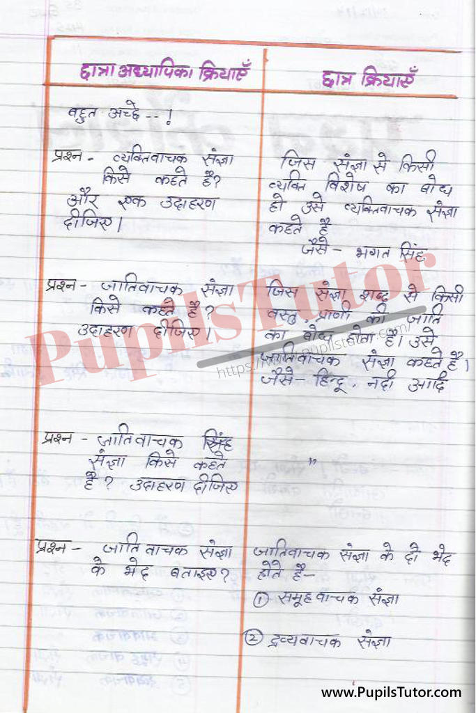 Hindi Grammar Sangya Lesson Plan in Hindi on Prashan Kaushal for B.Ed First Year - Second Year - DE.LE.D - DED - M.Ed - NIOS - BTC - BSTC - CBSE - NCERT Download PDF for FREE