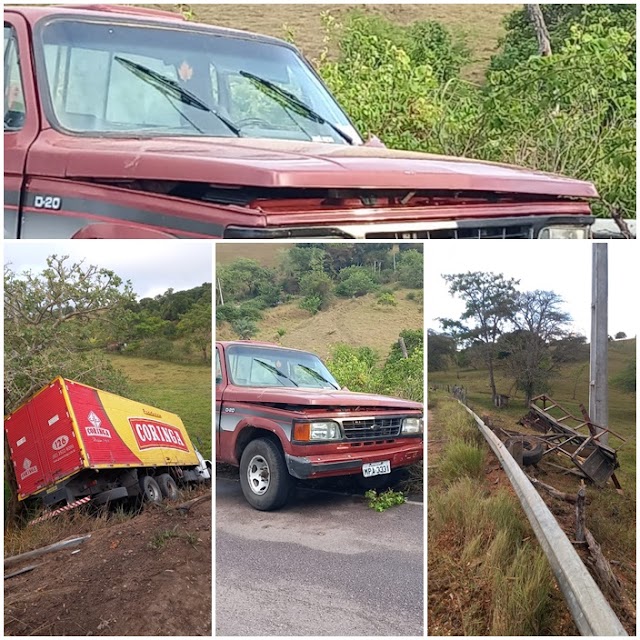 Veículos se tocam em curva próximo ao distrito de Lagoa de São José, zona rural de Bom Conselho