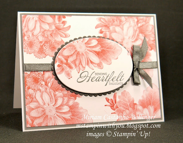 Miriam Castanho-Bollinger, #mstampinwithyou, stampin up, deonstrator, sympathy card, heartfelt blooms, shimmer ribbon, big shot, layering ovals, su