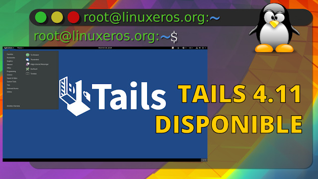 Tails 4.11 Disponible con Tor 10 y almacenamiento persistente