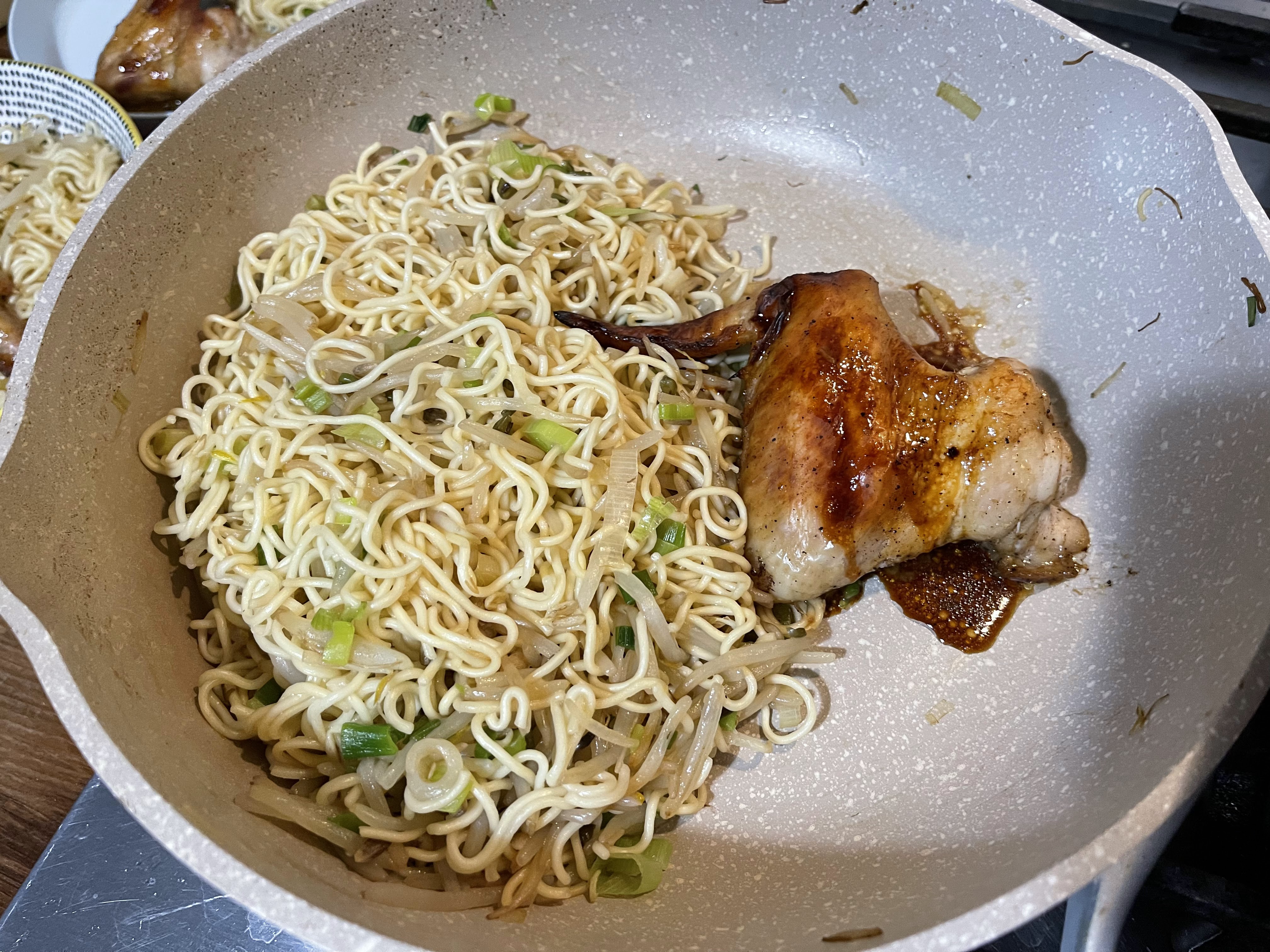 Chinese-Sticky-Wings-with-Noodles