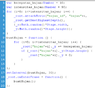 Tuliskan action script seperti ini