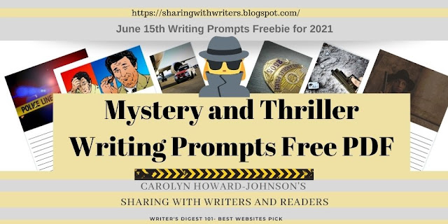 Mystery and Thriller Writing Prompts Freebie of the Month for June 15th