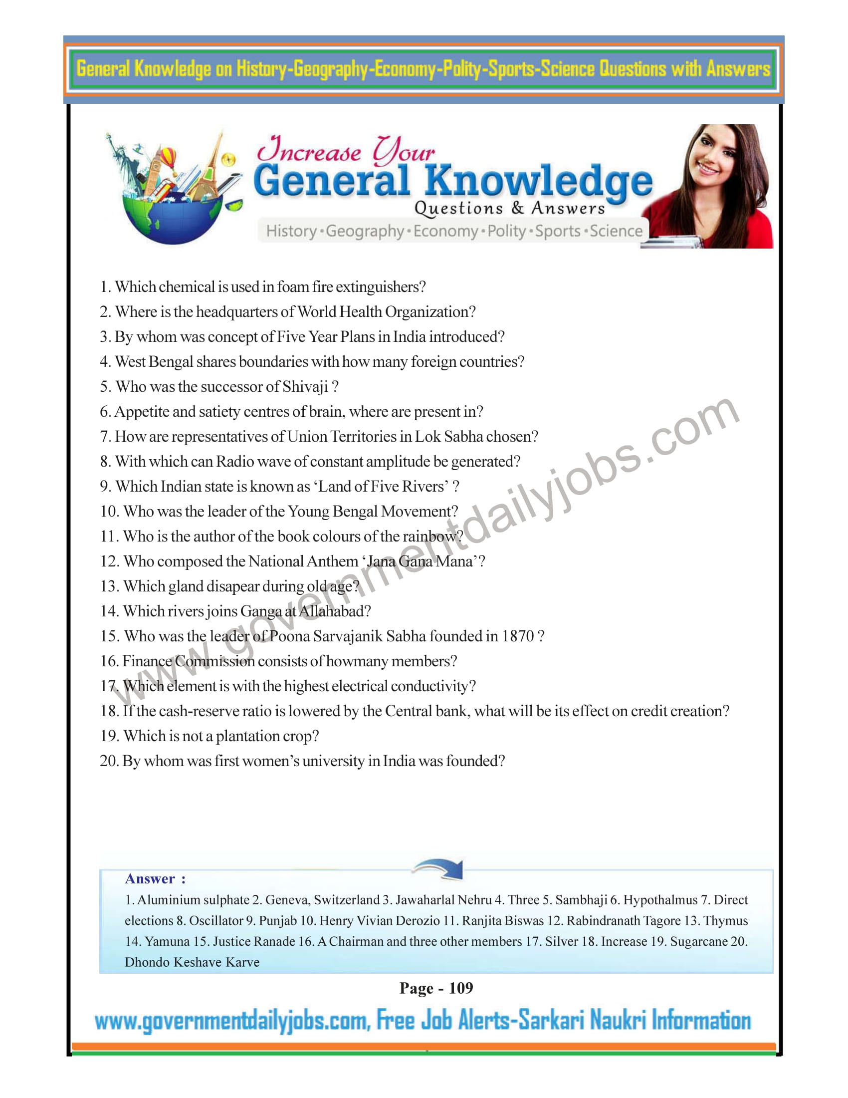 General Knowledge Question Papers