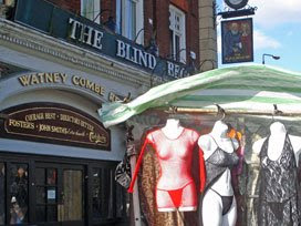 Lingerie stall outside Blind Beggar