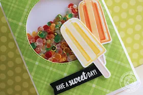 Sunny Studio Stamps: Perfect Popsicles Sherbert Colored Shaker Card by Eloise Blue
