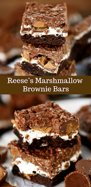 Dessert Crowd Reese’s Marshmallow Brownie Bars