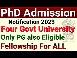 Phd Admission 2023 In Govt Universities