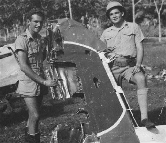 The remains of one of five of Zuikaku's D3A1s shot down over Ratmalana airfield during the raid on Colombo, Ceylon, April 5, 1942. worldwartwo.filminspector.com