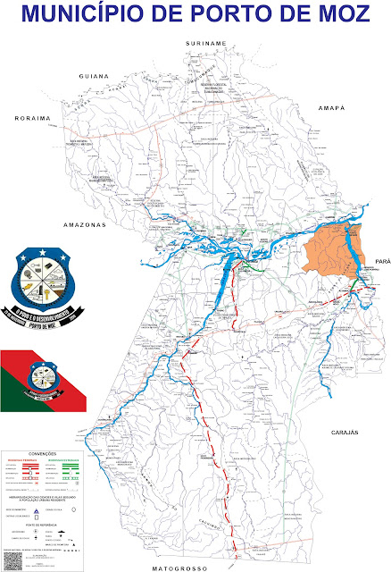 Mapa do Município de Porto de Moz - Pará - Brasil