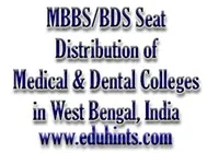 MBBS BDSt Seat Distribution of Medical & Dental Colleges in West Bengal India.