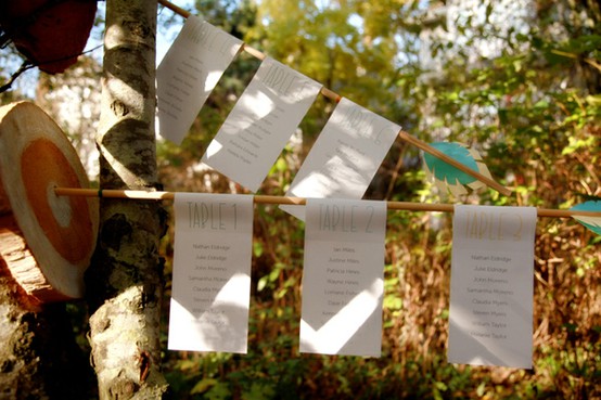 What a clever DIY for table numbers This wedding had an overarching bow 