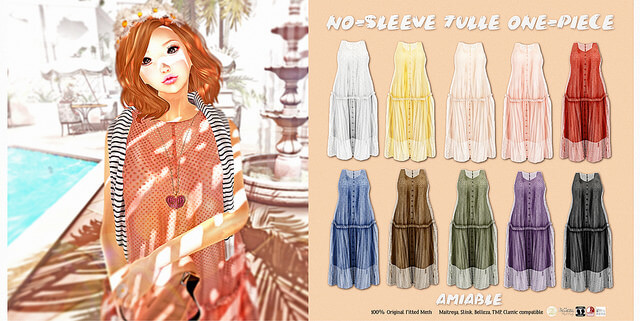 {amiable}No-sleeve tulle one-piece@N°21 February(50%OFF SALE).