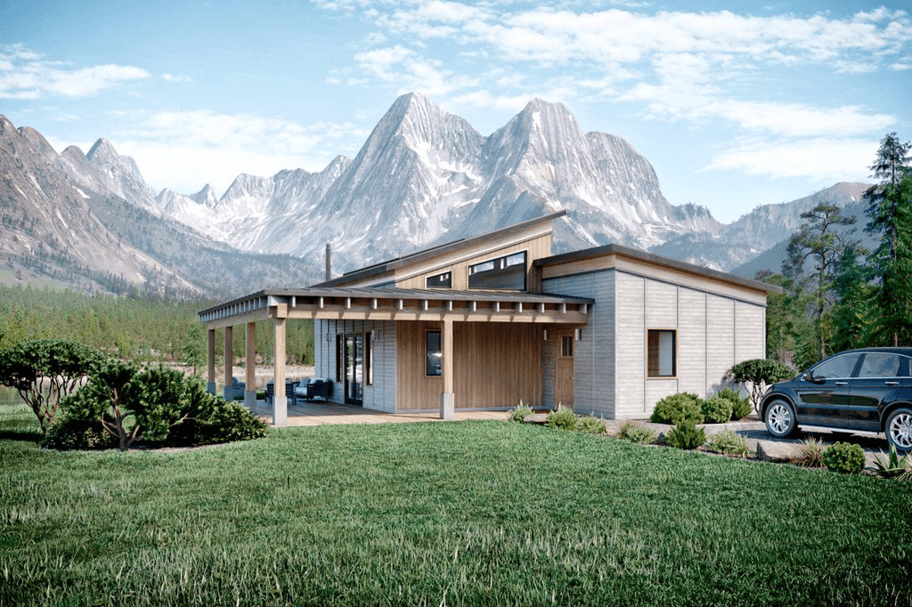 Desain Rumah Cabin Modern dengan Sentuhan Pedesaan yang Kontemporer