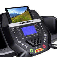 Schwinn 810's console, syncs with Explore the World App on your tablet / mobile phone, image