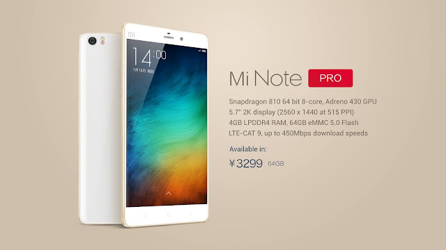 Harga dan Spesifikasi Xiaomi Mi Note Pro