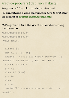 Decision making program 