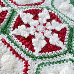 Hexágono copo de nieve a crochet