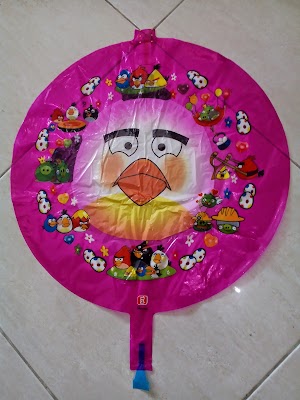 Balon Foil Character Transparan Isi Angry Bird Putih