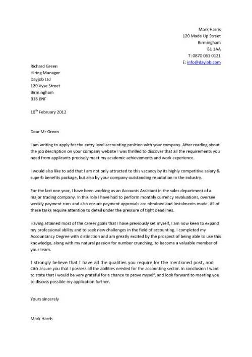 Accounting Cover Letter - Slim Image