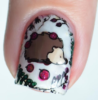 forest animal nail art