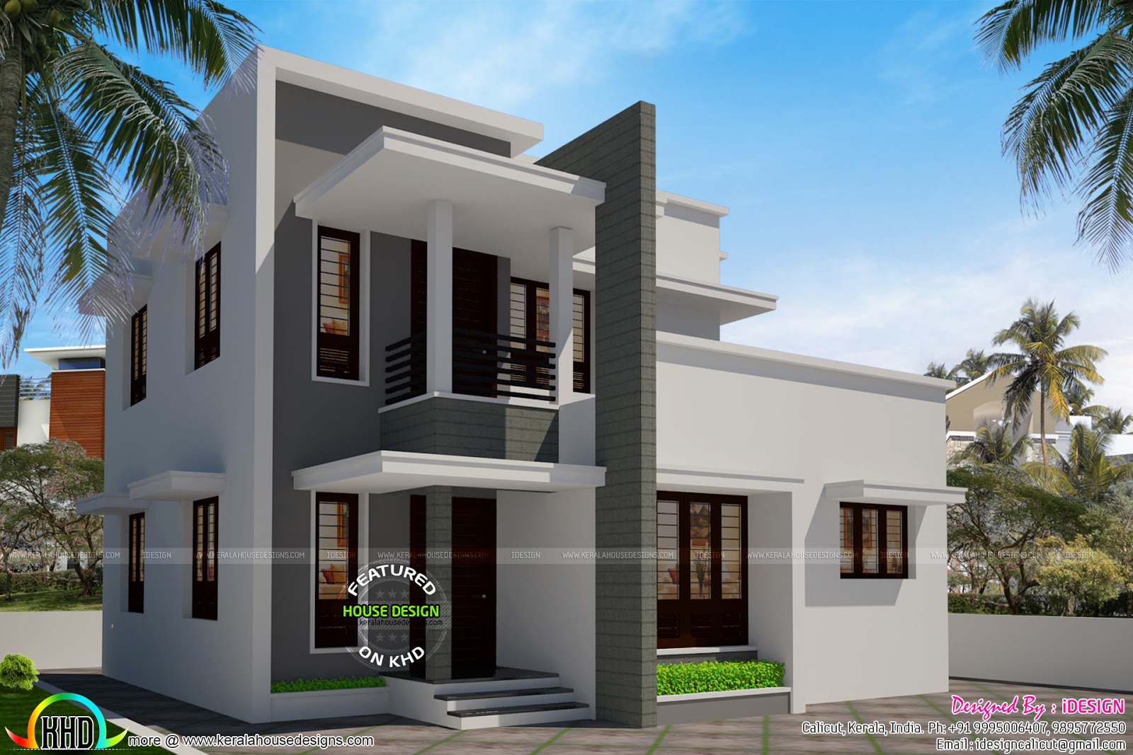 Simple flat roof house 1540 sq ft Kerala home design and 