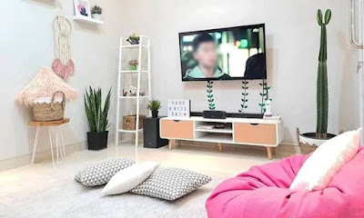 Ruang Tv Sederhana Tanpa Sofa