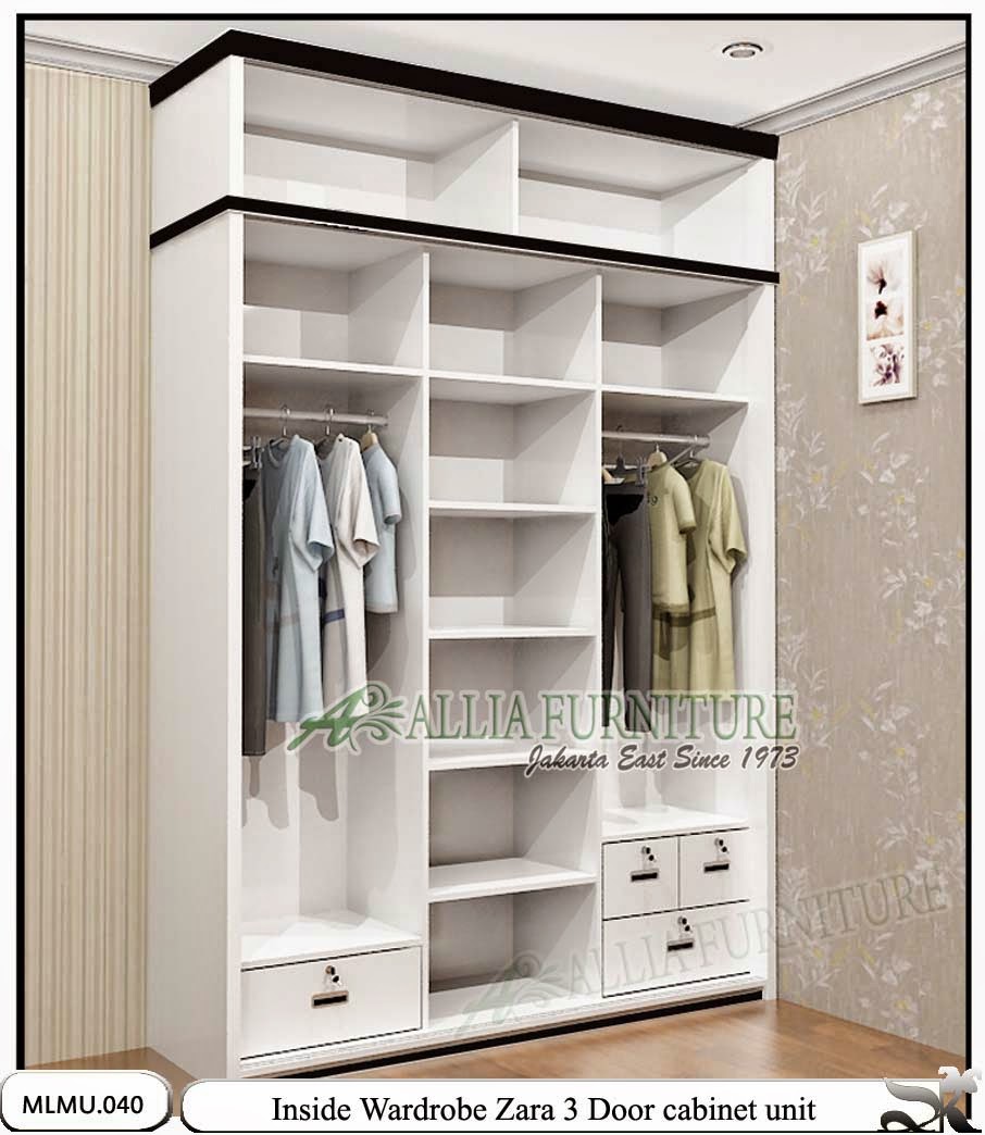 Lemari Pakaian Minimalis Unit cabinet 3 Pintu Door Model Zara