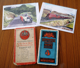 Postcards and vintage maps