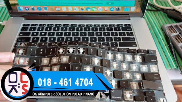 SOLVED : KEDAI MACBOOK ALMA | MACBOOK PRO A1398 | KEYBOARD PROBLEM | NEW KEYBOARD REPLACEMENT