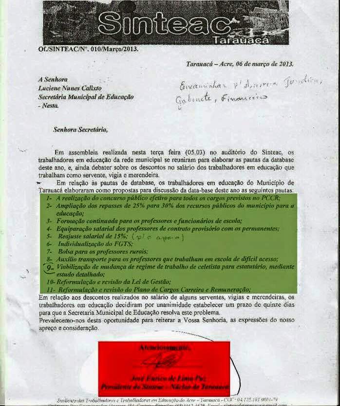 TARAUACÁ: NOTA DE ESCLARECIMENTO