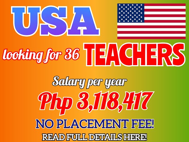 USA is looking for 36 Teachers