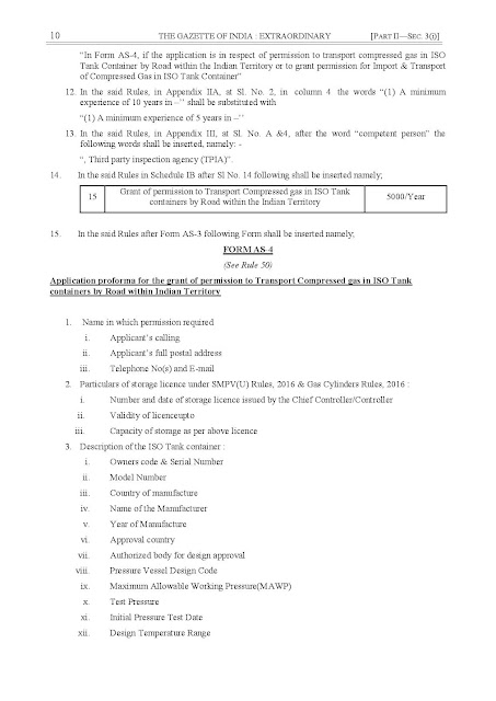 The Static and Mobile Pressure Vessels (Unfired) (Amendment) Rules, 2021