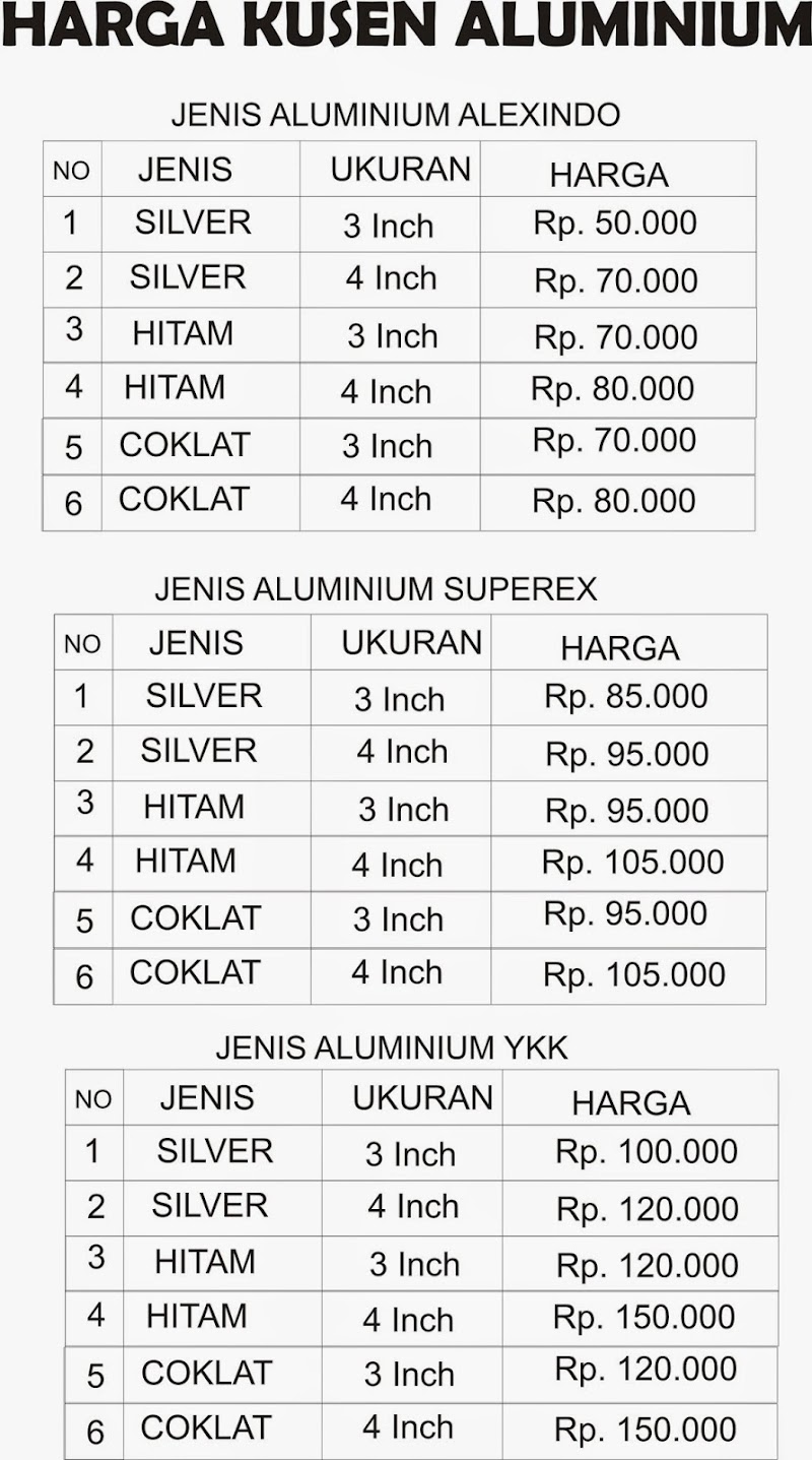 20+ Harga Profil Aluminium, Ide Terpopuler!