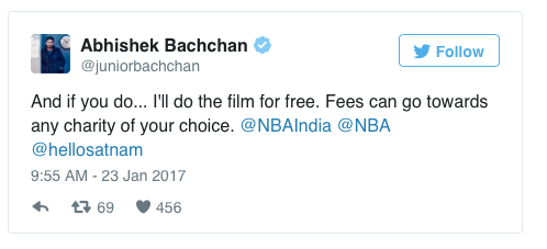 Abhishek Bachchan promises to act in Satnam Singh Bhamara’s Biopic for free!