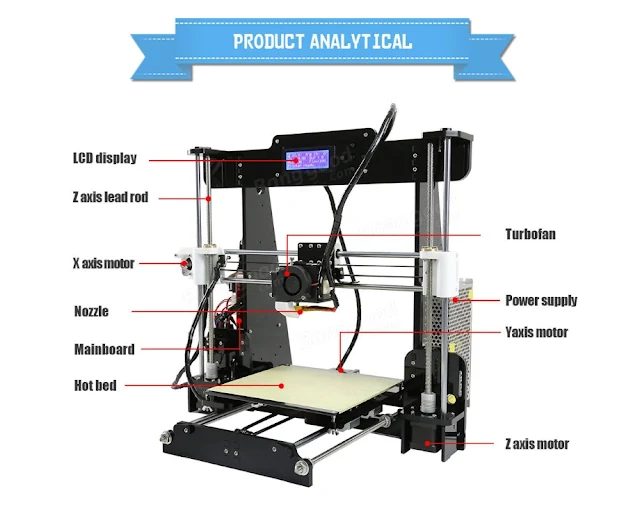  Anet® A8 3D Printer DIY Kit 1.75mm  0.4mm Support ABS  PLA  HIPS