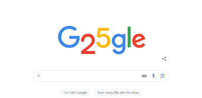 Sinh nhật thứ 25 của Google: Doodle tái hiện logo Google ngày đầu tiên