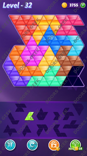 Block! Triangle Puzzle Grandmaster Level 32 Solution, Cheats, Walkthrough for Android, iPhone, iPad and iPod