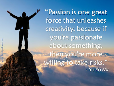 Graphic with quote about passion.