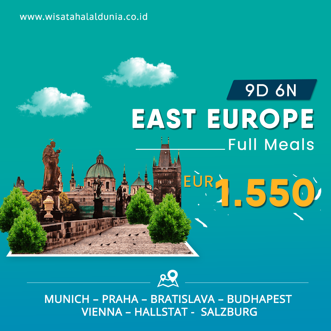  Paket  Tour  Eropa  Timur Full Meals Wisata Halal Dunia