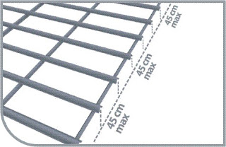 Khoảng cách đòn tay ( xà gồ) :  45 cm