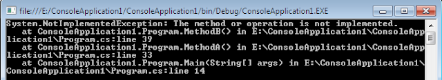 stack trace of "throw" in Exception