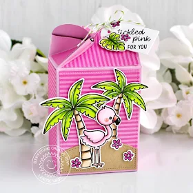 Sunny Studio Stamps: Wrap Around Box Dies Fabulous Flamingos Sending Sunshine Backyard Bugs Sunny Sentiments Treat Boxes by Leanne West and Eloise Blue