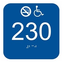 Braille room number signs