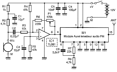 Rangkaian Transmitter FM Wireless HI-FI