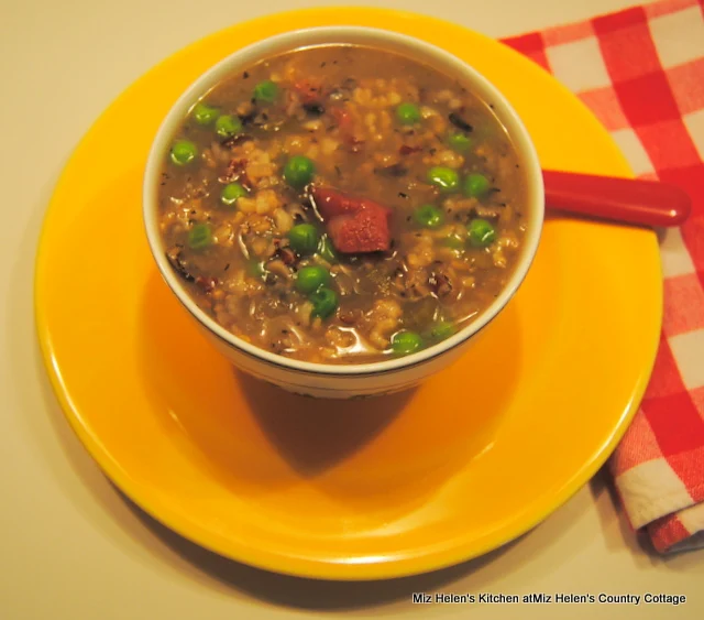 Slow Cooker Ham and Wild Rice Soup at Miz Helen's Country Cottage