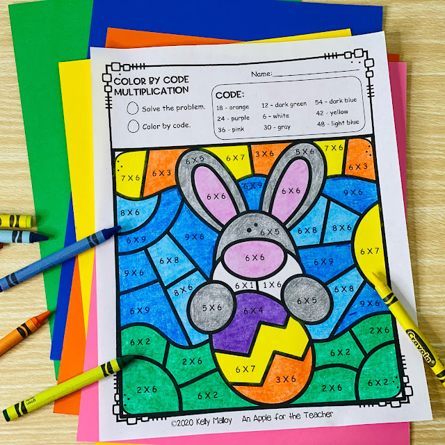 Easter Color by Number Math Facts