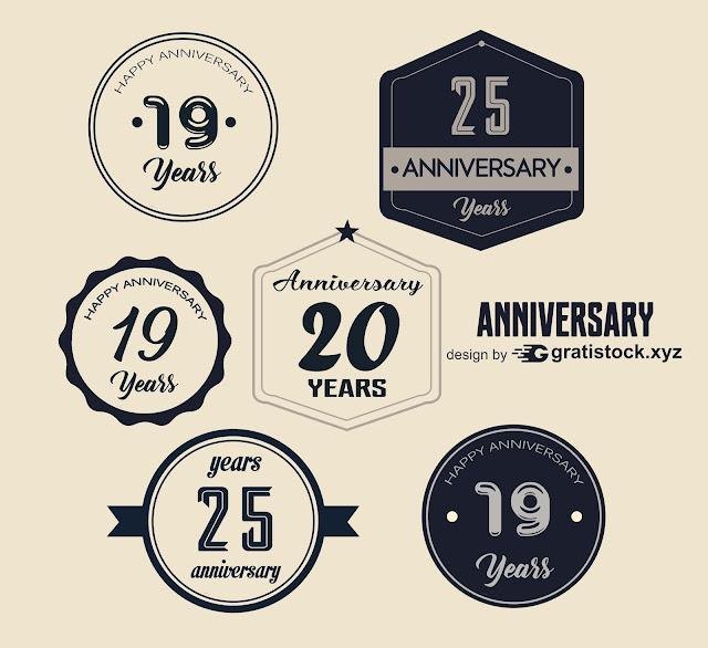 Free Download PSD Mockup Of Anniversary Badges Logos