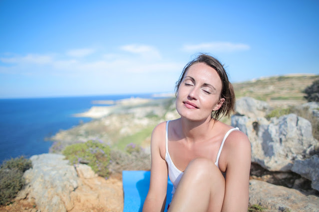 Woman enjoying calm mind